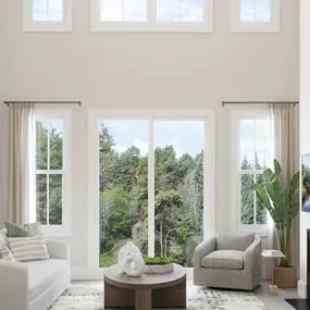 Spacious great rooms with cozy fireplace options