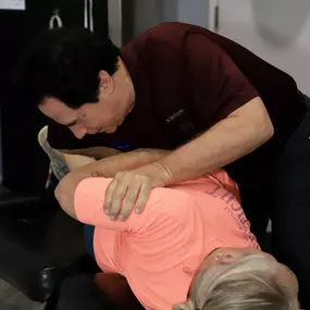 Dr. Dahmer adjusting a patient