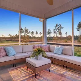 Outdoor living space at Trestle Ridge at Brunswick Forest