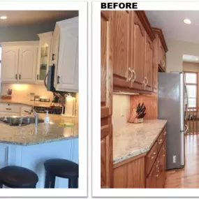 Updated kitchen before & after. For more ideas go to www.ShellysKitchens.com