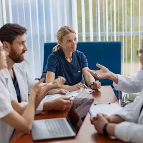 Nursing Team with Tablet — showcasing team / technology in use