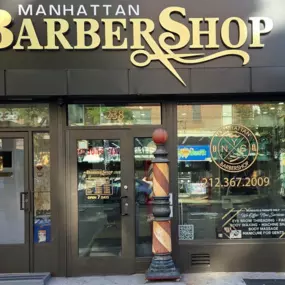 Front entrance Manhattan Barbershop NYC in Chelsea