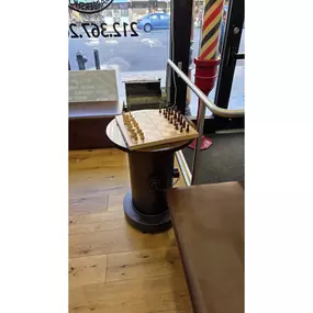 Chess Table Decoration Manhattan Barbershop NYC Chelsea