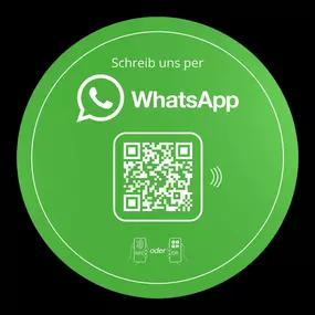 WhatsApp Direct Connect Aufkleber mit NFC Tag und QR Code für den sofortigen Kundenkontakt. Ein einfacher Scan genügt, und Kundinnen oder Kunden können direkt per WhatsApp schreiben, ohne Nummer manuell einzutippen. Ideal für Fahrzeuge, Schaufenster,