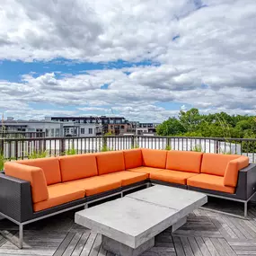 Patio at Track 29 Apartments
