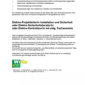 Bild von WiKo Wiedmer Elektro-Kontrollen GmbH