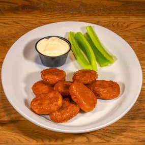 Meatless version of the famous chicken wings with the Original (Medium) Anchor Bar wing sauce