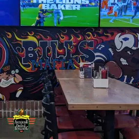 Inside area dedicated to Bills fans at Anchor Bar Leesburg