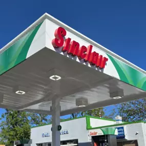 Sinclair Gas Station fueling island.