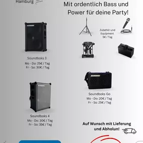 Bild von SOUNDBOKS  JBL Partybox Verleih - Lautsprecher mieten in Hamburg beim Eventservice Hamburg - der Partyverleih