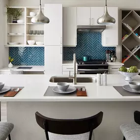 Huge Kitchen Island at Sentral East Austin at 1630 E. 6th