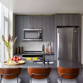 Spacious Designer-Furnished Kitchen Island at Sentral First Hill