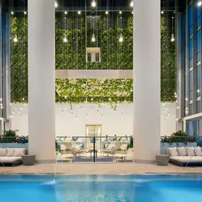 Indoor Pool with High Ceiling and Other Resort Amenities at Sentral Michigan Ave