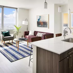 Views from the Kitchen and Living Room of Sentral Michigan Ave Apartments