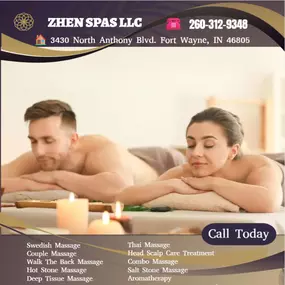 It's a massage experience for two that has real benefits, for physical, mental, and relationship health. 
Ultimately, a couples massage is a shared experience – a massage for two people, at the same time, 
in the same private room, but on two separate massage tables and performed by two massage therapists.