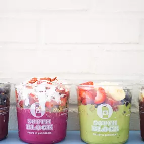 Handcrafted acai and smoothie bowls.