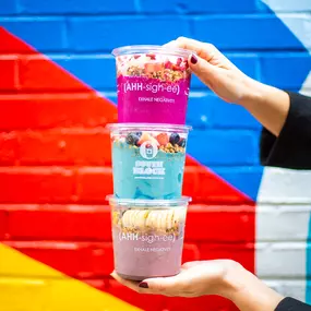 Handcrafted acai and smoothie bowls.