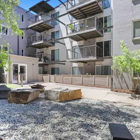 Courtyard with firepit.
