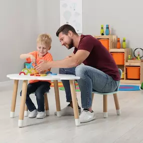 A bright, interactive session that captures the heart of ABA therapy at Bierman—fun, functional, and founded in evidence. This image reflects how our therapists use child-centered and reinforcement-based methods to teach foundational life skills in a naturalistic environment.