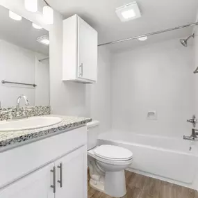 Renovated Bathroom with Granite Countertops