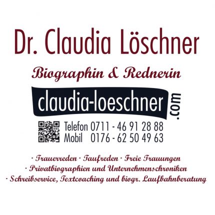Logo von Biographin & Rednerin Dr. Claudia Löschner