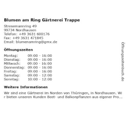 Logo from Blumen am Ring Gärtnerei Trappe