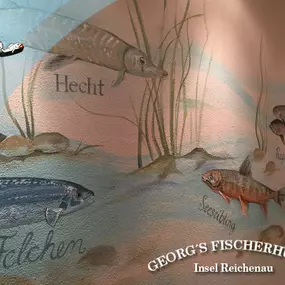 Georg's Fischerhütte, Reichenau, Fischrestaurant, Terrasse, Seeblick, Restaurant, Gaststätte, frischer Fisch, Fangfrisch, Bodenseefisch, Fisch essen gehen, Abendessen, Mittagstisch