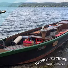 Georg's Fischerhütte, Reichenau, Fischrestaurant, Terrasse, Seeblick, Restaurant, Gaststätte, frischer Fisch, Fangfrisch, Bodenseefisch, Fisch essen gehen, Abendessen, Mittagstisch