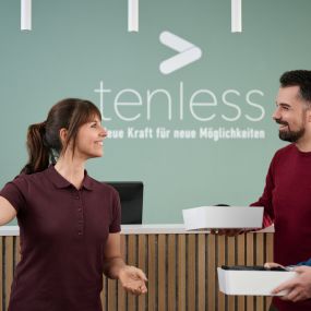 Begrüßung tenless EMS Training München Kreillerstraße