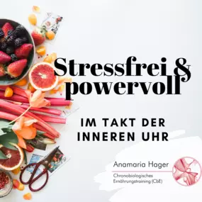 Anamaria Hager: Entwicklerin des Chronobiologischen Ernährungstraining. Mein Chronobiologisches Ernährungstraining (CbE) zeigt Dir, wie Du die Lebensmittel in der richtigen Qualität und zur richtigen Mahlzeit genießen kannst, um die besten Effekte auf Körper und Geist zu erzielen. Es geht hier um Essen nach der inneren Uhr.