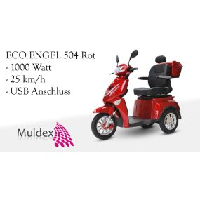 E-Roller Eco Engel 504 Rot 1000 Watt 25 km h mit Strassenzulassung