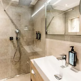 Bath room with walk in shower