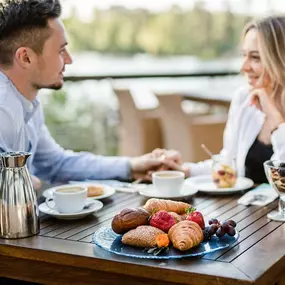 breakfast with lake view