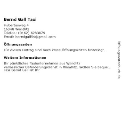 Logo von Bernd Gall Taxi