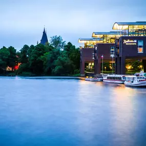 Hotel exterior view by night