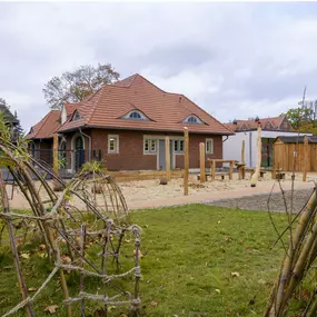 Gartenansicht, FRÖBEL-Kindergarten Sonne, Mond und Sterne in Berlin-Buch, © 2022 FRÖBEL e.V. Alle Rechte vorbehalten
