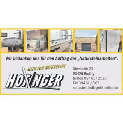 Logo od Naturstein Hofinger GmbH & Co. KG