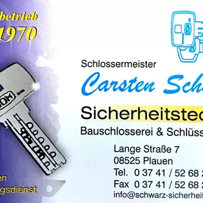 Bild von Carsten Schwarz Sicherheitstechnik Bauschlosserei & Schlüsselservice Plauen