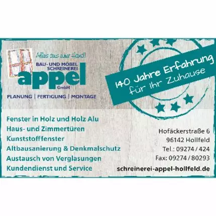 Logo da Appel GmbH Bau- und Möbelschreinerei