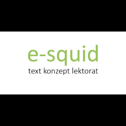 Logótipo de e-squid text konzept lektorat
