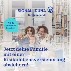 Einkäufe, Miete, Hobbys – bei einer Familie kommt einiges an monatlichen Kosten zusammen.

Was ist, wenn laufende Kosten nicht mehr bezahlt werden können – zum Beispiel, weil ein Familienmitglied stirbt?

Mit einer Risikolebensversicherung nimmst du deine Liebsten im Falle deines Todes die finanzielle Last von den Schultern.