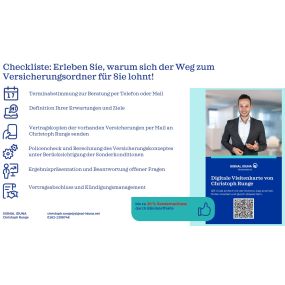 Checkliste zum personlichen Versicherungsangebot bei Signal Iduna Versicherung und Finanzen Christoph Runge.