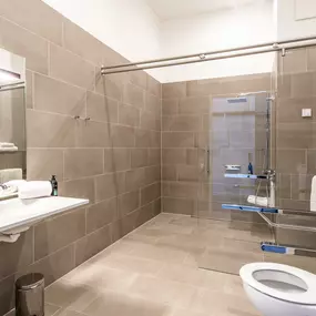 Premier Inn Wuppertal City Centre accessible wet room with walk in shower