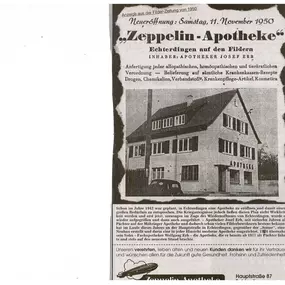 Aussenansicht der Zeppelin-Apotheke