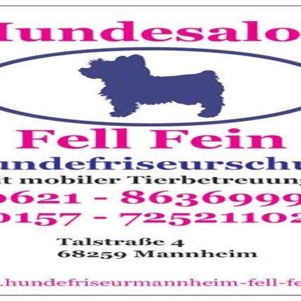 Logótipo de Hundesalon Fell Fein mit mobiler Tierbetreuung Hundefriseurschule