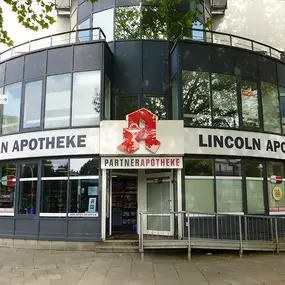 Aussenansicht der Lincoln-Apotheke an der Reeperbahn