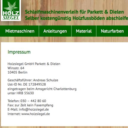 Logo van Holzsiegel GmbH Parkett & Dielen