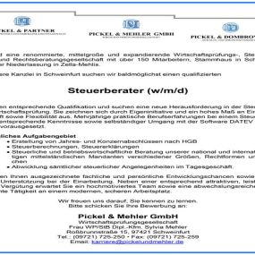 Für unsere Kanzlei in Schweinfurt sichen wir baldmöglichst qulifizierten Steuerberater (w/m/d)