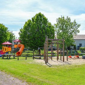 Auf dem Spielplatz der Johanniter-Kita Gänseblümchen in Rehhorst.