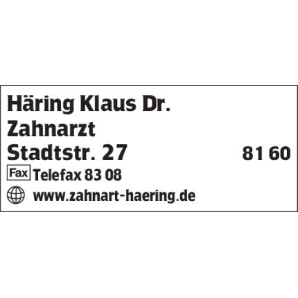Logo von Zahnarzt Dr. med. dent. Klaus Häring I Burgau